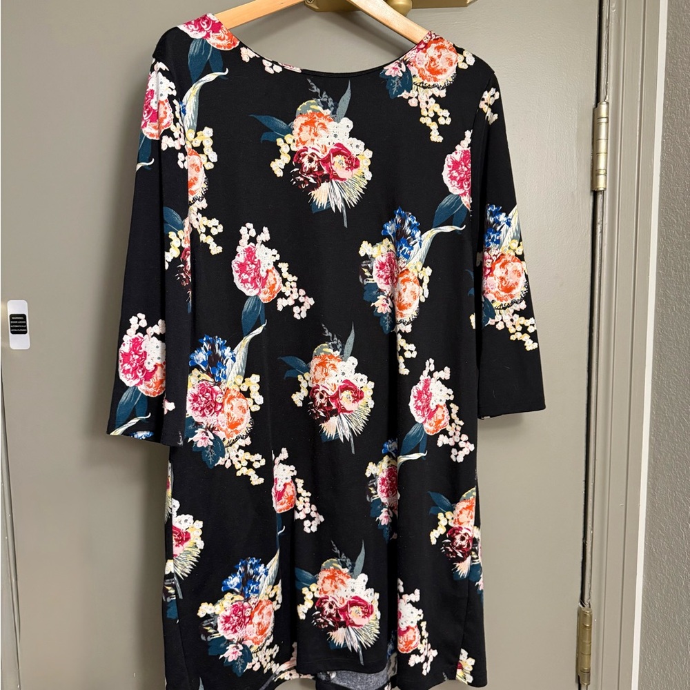 Floral Black Dress